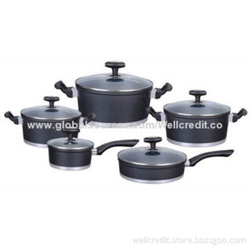High-quality 10pcs aluminum cookware set